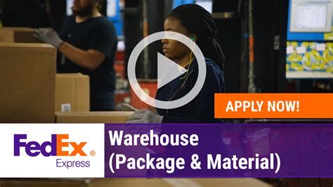 fedex warehouse associate|fedex warehouse hiring near me.